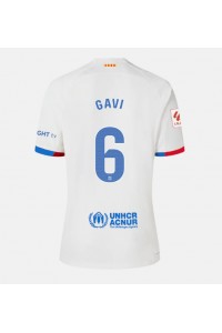 Fotbalové Dres Barcelona Paez Gavi #6 Dámské Venkovní Oblečení 2023-24 Krátký Rukáv